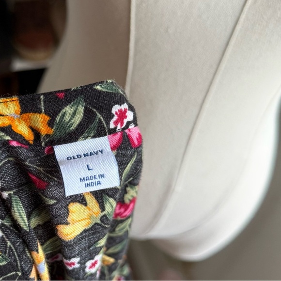 Old Navy Black Colorful Pink Floral Sleeveless Mini Sundress Size Large - Picture 8 of 8